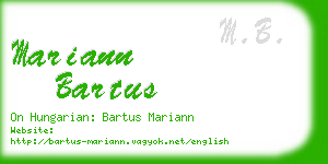 mariann bartus business card